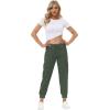 MoFiz Women’s Lightweight Hiking Cargo Pants Outdoor Quick Dry Casual Travel Sweatpants Joggers Elastic Waist Button Pockets(A03-army Green)