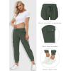 MoFiz Women’s Lightweight Hiking Cargo Pants Outdoor Quick Dry Casual Travel Sweatpants Joggers Elastic Waist Button Pockets(A03-army Green)