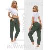MoFiz Women’s Lightweight Hiking Cargo Pants Outdoor Quick Dry Casual Travel Sweatpants Joggers Elastic Waist Button Pockets(A03-army Green)