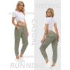 MoFiz Women’s Lightweight Hiking Cargo Pants Outdoor Quick Dry Casual Travel Sweatpants Joggers Elastic Waist Button Pockets(A04-grey Khaki)