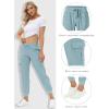 MoFiz Women’s Lightweight Hiking Cargo Pants Outdoor Quick Dry Casual Travel Sweatpants Joggers Elastic Waist Button Pockets(A05-dusty Blue)