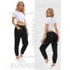 MoFiz Women’s Lightweight Hiking Cargo Pants Outdoor Quick Dry Casual Travel Sweatpants Joggers Elastic Waist Button Pockets(A06-black)