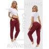 MoFiz Women’s Lightweight Hiking Cargo Pants Outdoor Quick Dry Casual Travel Sweatpants Joggers Elastic Waist Button Pockets(A17-wine Red)