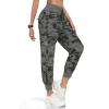 MoFiz Women’s Lightweight Hiking Cargo Pants Outdoor Quick Dry Casual Travel Sweatpants Joggers Elastic Waist Button Pockets(A20-camouflage Green)