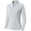 MoFiz Women’s Long Sleeve Golf Polo Shirt 1/4 Zip UPF 50+ Sun Protection Quick Dry Lightweight Athletic Hiking Running Tops(01-greyish White)