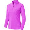 MoFiz Women’s Long Sleeve Golf Polo Shirt 1/4 Zip UPF 50+ Sun Protection Quick Dry Lightweight Athletic Hiking Running Tops(01-purple)
