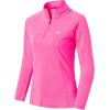 MoFiz Women’s Long Sleeve Golf Polo Shirt 1/4 Zip UPF 50+ Sun Protection Quick Dry Lightweight Athletic Hiking Running Tops(01-rose Red)
