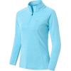 MoFiz Women’s Long Sleeve Golf Polo Shirt 1/4 Zip UPF 50+ Sun Protection Quick Dry Lightweight Athletic Hiking Running Tops(01-sky Blue)