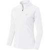 MoFiz Women’s Long Sleeve Golf Polo Shirt 1/4 Zip UPF 50+ Sun Protection Quick Dry Lightweight Athletic Hiking Running Tops(01-white)