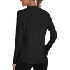 MoFiz Women’s Long Sleeve Golf Polo Shirt 1/4 Zip UPF 50+ Sun Protection Quick Dry Lightweight Athletic Hiking Running Tops(Black)