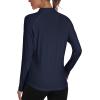 MoFiz Women’s Long Sleeve Golf Polo Shirt 1/4 Zip UPF 50+ Sun Protection Quick Dry Lightweight Athletic Hiking Running Tops(Navy Blue)
