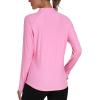 MoFiz Women’s Long Sleeve Golf Polo Shirt 1/4 Zip UPF 50+ Sun Protection Quick Dry Lightweight Athletic Hiking Running Tops(Pink)