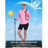 MoFiz Women’s Long Sleeve Golf Polo Shirt 1/4 Zip UPF 50+ Sun Protection Quick Dry Lightweight Athletic Hiking Running Tops(Pink)