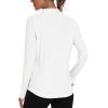 MoFiz Women’s Long Sleeve Golf Polo Shirt 1/4 Zip UPF 50+ Sun Protection Quick Dry Lightweight Athletic Hiking Running Tops(White)