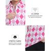 MoFiz Women’s Long Sleeve Golf Polo Shirt Zip-Up Quick Dry Activewear Tennis Shirts Athletic Casual Tops with Collar(A-pink Plaid)