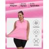 MoFiz Women’s Plus Size Golf Polo Shirt Sleeveless Racerback Tennis Tank Tops V-Neck Collared Loose Fit Athletic T-Shirt(Pink)