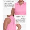 MoFiz Women’s Plus Size Golf Polo Shirt Sleeveless Racerback Tennis Tank Tops V-Neck Collared Loose Fit Athletic T-Shirt(Pink)