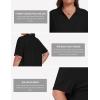 MoFiz Women’s Plus Size Golf Polo Shirts Loose Fit Short Sleeve V-Neck Tennis Workouts Tops, XL-5XL(Black)