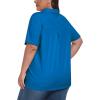 MoFiz Women’s Plus Size Golf Polo Shirts Loose Fit Short Sleeve V-Neck Tennis Workouts Tops, XL-5XL(Blue)