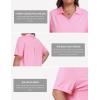 MoFiz Women’s Plus Size Golf Polo Shirts Loose Fit Short Sleeve V-Neck Tennis Workouts Tops, XL-5XL(Pink)