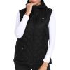 MoFiz Women’s Puffer Vest Hooded Running Vests Sleeveless Lightweight Jacket Fall Winter(Black)