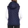 MoFiz Women’s Puffer Vest Hooded Running Vests Sleeveless Lightweight Jacket Fall Winter(Navy)