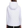 MoFiz Women’s Puffer Vest Hooded Running Vests Sleeveless Lightweight Jacket Fall Winter(White)