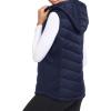 MoFiz Women’s Puffer Vest Lightweight Hooded Warm Fleece Lined Hybrid Softshell Hiking Winter Sleeveless Zip Vest(01 Navy Blue)
