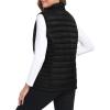 MoFiz Women’s Puffer Vest Lightweight Hooded Warm Fleece Lined Hybrid Softshell Hiking Winter Sleeveless Zip Vest(02 Black)