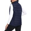 MoFiz Women’s Puffer Vest Lightweight Hooded Warm Fleece Lined Hybrid Softshell Hiking Winter Sleeveless Zip Vest(02 Navy Blue)