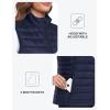 MoFiz Women’s Puffer Vest Lightweight Hooded Warm Fleece Lined Hybrid Softshell Hiking Winter Sleeveless Zip Vest(02 Navy Blue)
