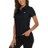 MoFiz Womens Short Sleeve Golf Polo Shirts Quick Dry Camo Lightweight UPF 50+ Tennis Sports Athletic Tops Casual(A-black)