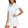 MoFiz Womens Short Sleeve Golf Polo Shirts Quick Dry Camo Lightweight UPF 50+ Tennis Sports Athletic Tops Casual(Acamo-blue)