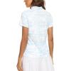 MoFiz Womens Short Sleeve Golf Polo Shirts Quick Dry Camo Lightweight UPF 50+ Tennis Sports Athletic Tops Casual(Acamo-blue)