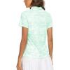 MoFiz Womens Short Sleeve Golf Polo Shirts Quick Dry Camo Lightweight UPF 50+ Tennis Sports Athletic Tops Casual(Acamo-green)