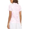 MoFiz Womens Short Sleeve Golf Polo Shirts Quick Dry Camo Lightweight UPF 50+ Tennis Sports Athletic Tops Casual(Acamo-pink)