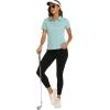 MoFiz Womens Short Sleeve Golf Polo Shirts Quick Dry Camo Lightweight UPF 50+ Tennis Sports Athletic Tops Casual(A-light Blue)
