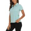 MoFiz Womens Short Sleeve Golf Polo Shirts Quick Dry Camo Lightweight UPF 50+ Tennis Sports Athletic Tops Casual(A-light Blue)