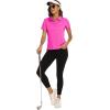 MoFiz Womens Short Sleeve Golf Polo Shirts Quick Dry Camo Lightweight UPF 50+ Tennis Sports Athletic Tops Casual(A-rose Red)