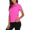 MoFiz Womens Short Sleeve Golf Polo Shirts Quick Dry Camo Lightweight UPF 50+ Tennis Sports Athletic Tops Casual(A-rose Red)