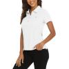 MoFiz Womens Short Sleeve Golf Polo Shirts Quick Dry Camo Lightweight UPF 50+ Tennis Sports Athletic Tops Casual(A-white)