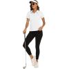 MoFiz Womens Short Sleeve Golf Polo Shirts Quick Dry Camo Lightweight UPF 50+ Tennis Sports Athletic Tops Casual(A-white)