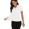 MoFiz Womens Short Sleeve Golf Polo Shirts Quick Dry Camo Lightweight UPF 50+ Tennis Sports Athletic Tops Casual(A-white)