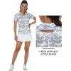 MoFiz Womens Short Sleeve Golf Polo Shirts Quick Dry Camo Lightweight UPF 50+ Tennis Sports Athletic Tops Casual(Camo-grey)