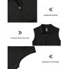 MoFiz Women’s Sleeveless Golf Polo Shirts 1/4 Zip Floral Tennis Workout Golf Tank Top(Black)