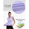 MoFiz Women’s Sleeveless Golf Polo Shirts 1/4 Zip Floral Tennis Workout Golf Tank Top(Pale Purple)