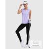 MoFiz Women’s Sleeveless Golf Polo Shirts 1/4 Zip Floral Tennis Workout Golf Tank Top(Pale Purple)