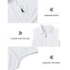 MoFiz Women’s Sleeveless Golf Polo Shirts 1/4 Zip Floral Tennis Workout Golf Tank Top(White)