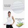MoFiz Women’s Sleeveless Golf Polo Shirts 1/4 Zip Floral Tennis Workout Golf Tank Top(White)