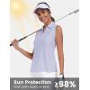 MoFiz Women’s Sleeveless Golf Polo Shirts Tennis V Neck UPF 50+ Quick Dry Lightweight Athletic Collared Tank Tops(Light Purple 01)